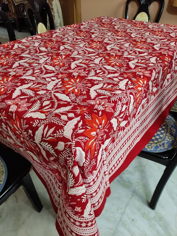 Hand_Block_Print_Tablecloth:_Floral_Cotton_Farmhouse_Table_Cover