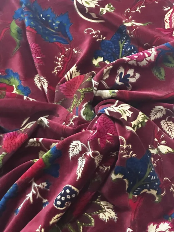 Wine_Red_Floral_Cotton_Velvet_Fabric:_Upholstery,_Quilting_&_Decor