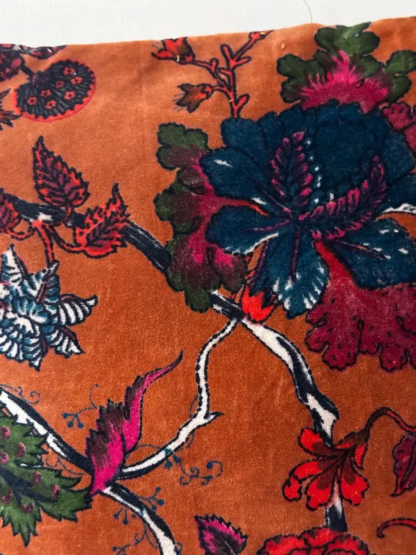 Floral_Velvet_Pillow_Cover:_Burnt_Orange_Rust_Accent_Pillow