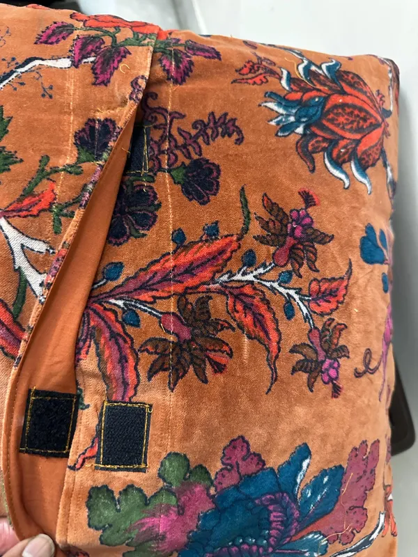 Floral_Velvet_Pillow_Cover:_Burnt_Orange_Rust_Accent_Pillow