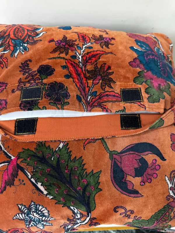 Floral_Velvet_Pillow_Cover:_Burnt_Orange_Rust_Accent_Pillow