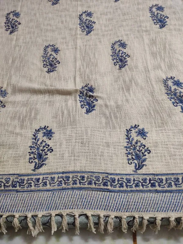 Hand_Woven_Mud_Cloth_Throw_Blanket:_Indigo_Floral_Print,_Boho_Tassels