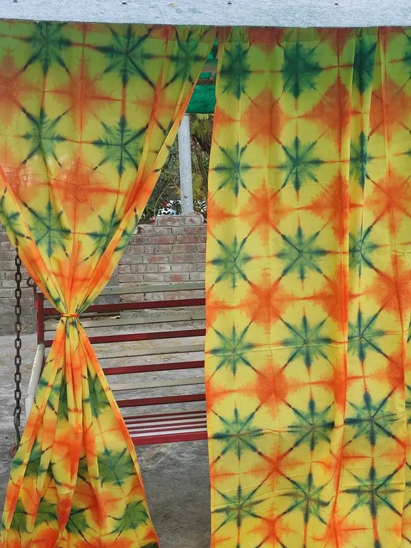 Hand_Shibori_Tie_Dye_Cotton_Curtain_Panels:_Boho_Home_Decor