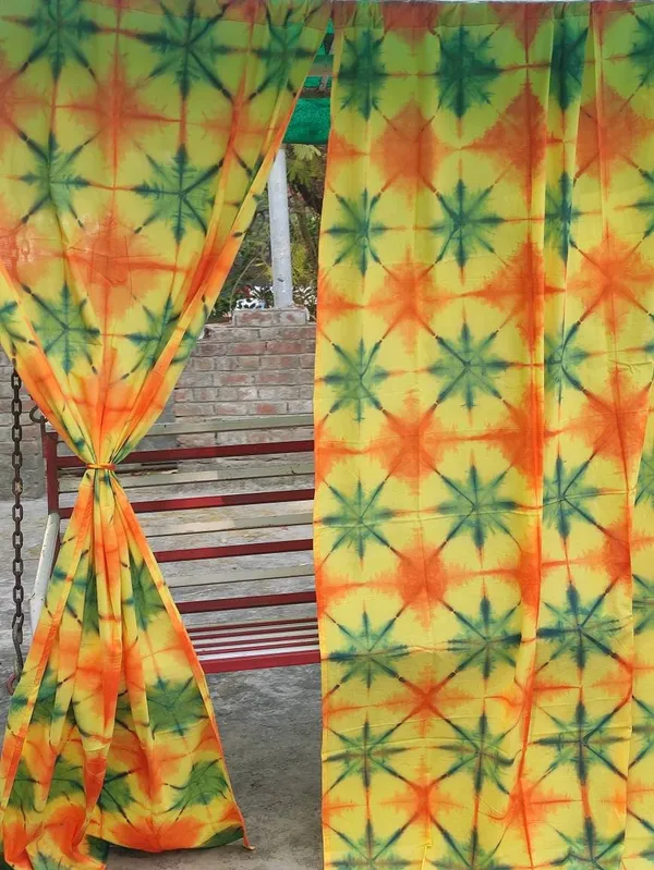 Hand_Shibori_Tie_Dye_Cotton_Curtain_Panels:_Boho_Home_Decor