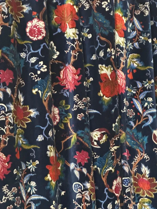Floral_Cotton_Velvet_Curtain:_Ultra_Blue_Boho_Drapes,_Custom_Size