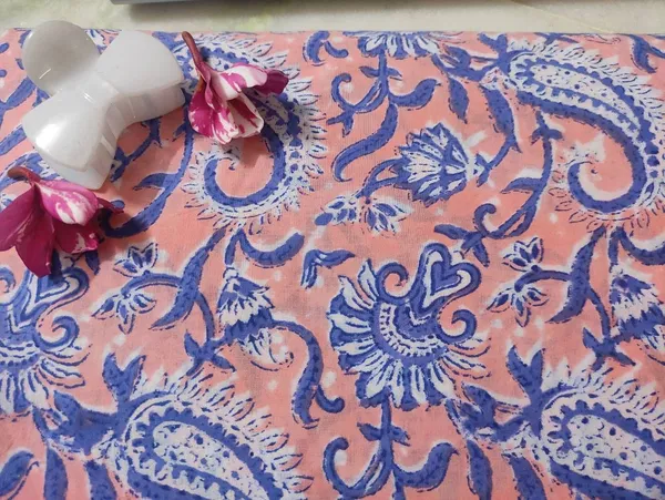 Hand_Block_Printed_Cotton_Fabric:_Mughal_Floral_Print,_44"_Wide