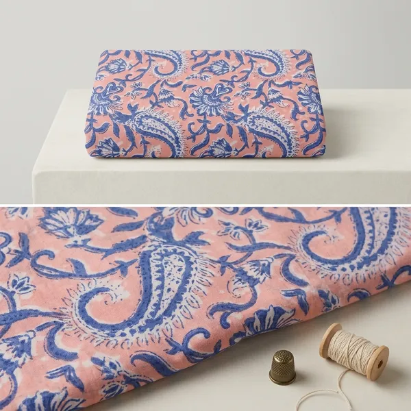 Hand_Block_Printed_Cotton_Fabric:_Mughal_Floral_Print,_44"_Wide