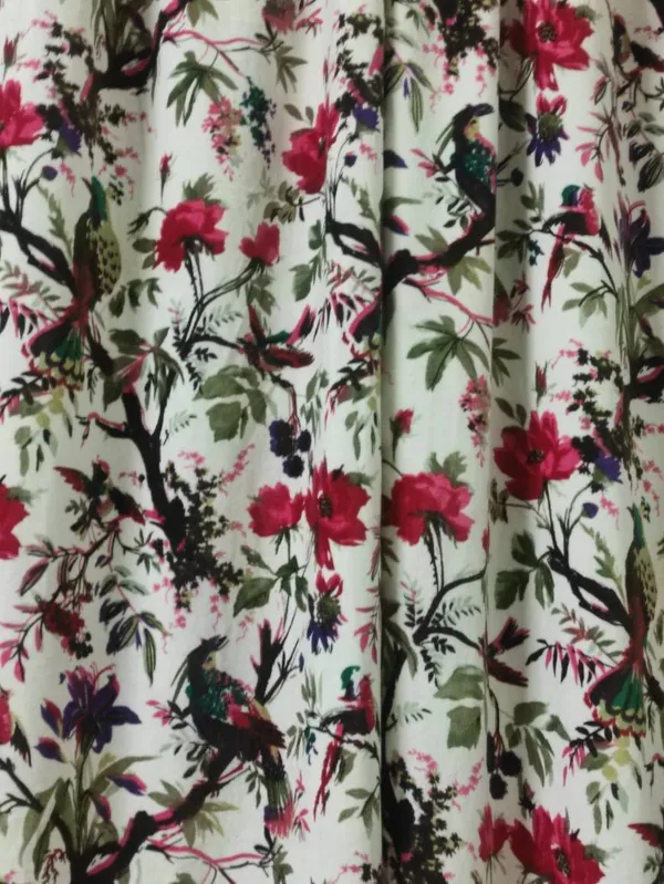 Vintage_Cotton_Velvet_Curtains:_Bird_Print_Boho_Drapes,_Set_Of_Two