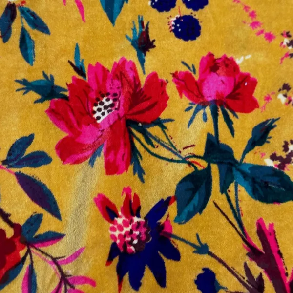 Hand_Printed_Cotton_Velvet_Fabric:_Mustard_Yellow_Floral_Upholstery,_Quilting_-_By_The_Yard