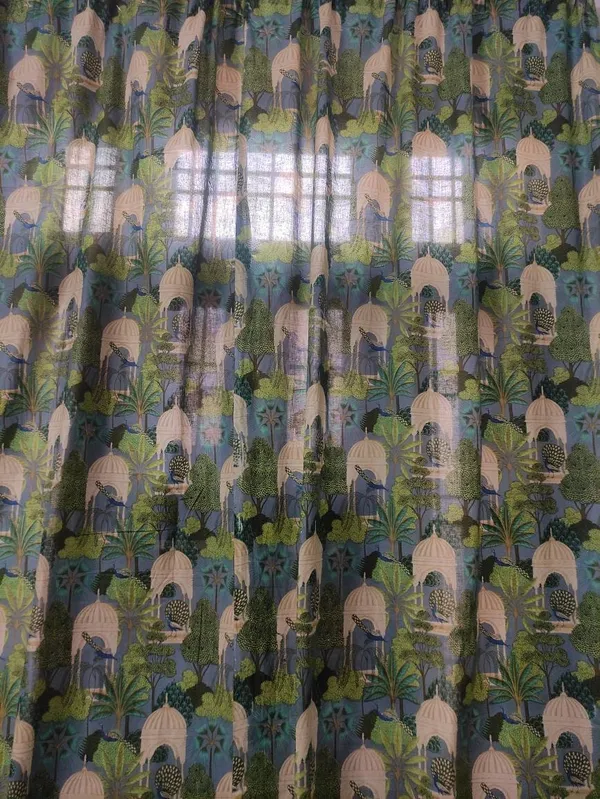 Indian_Heritage_Inspired_Semi_Sheer_Cotton_Curtains,_Set_Of_Two_Curtain,_Boho_Decor.