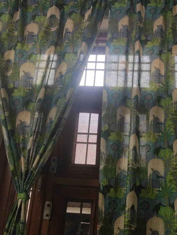 Indian_Heritage_Inspired_Semi_Sheer_Cotton_Curtains,_Set_Of_Two_Curtain,_Boho_Decor.