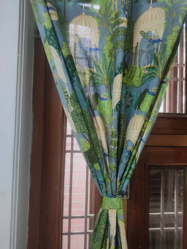 Indian_Heritage_Inspired_Semi_Sheer_Cotton_Curtains,_Set_Of_Two_Curtain,_Boho_Decor.