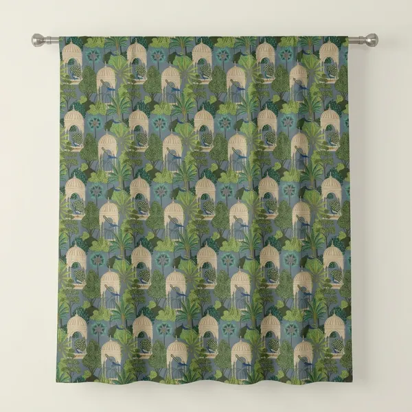 Indian_Heritage_Inspired_Semi_Sheer_Cotton_Curtains,_Set_Of_Two_Curtain,_Boho_Decor.