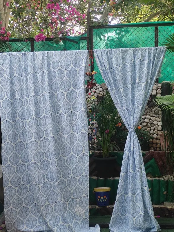 Block_Print_Cotton_Curtains:_Light_Blue_Semi_Sheer_Drapes_(Set_Of_Two)