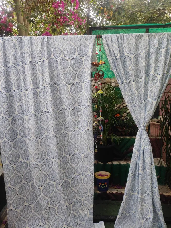 Block_Print_Cotton_Curtains:_Light_Blue_Semi_Sheer_Drapes_(Set_Of_Two)