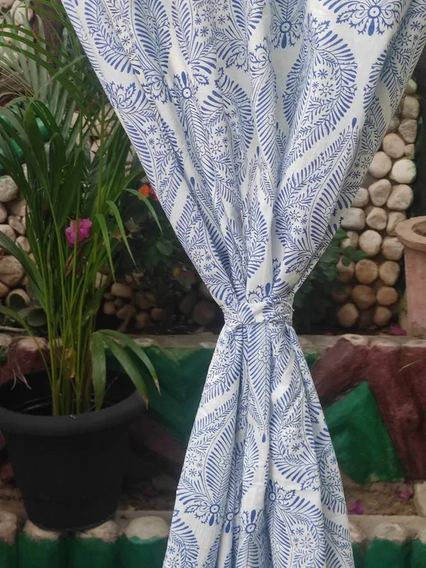 Block_Print_Cotton_Curtains:_Light_Blue_Semi_Sheer_Drapes_(Set_Of_Two)