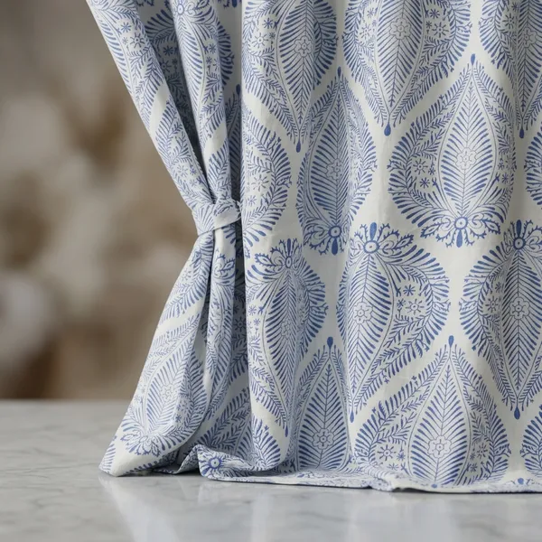 Block_Print_Cotton_Curtains:_Light_Blue_Semi_Sheer_Drapes_(Set_Of_Two)