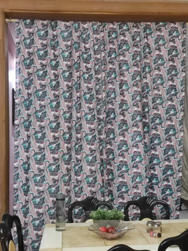 Tropical_Banana_Leaf_Cotton_Curtains:_Peach_&_Aqua_Semi_Sheer_Drapes