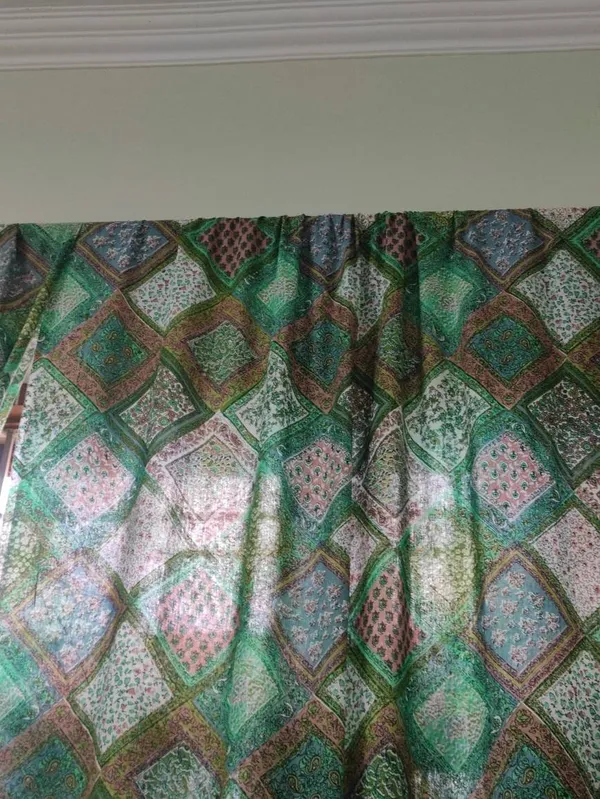 Moroccan_Tile_Cotton_Curtain_Set:_Bohemian_Semi_Sheer_Drapes