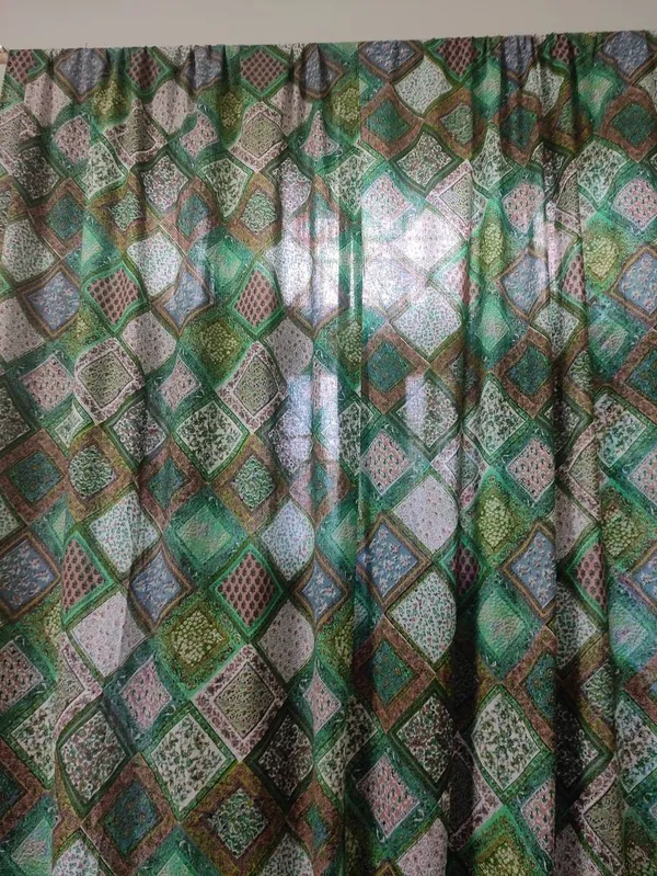 Moroccan_Tile_Cotton_Curtain_Set:_Bohemian_Semi_Sheer_Drapes