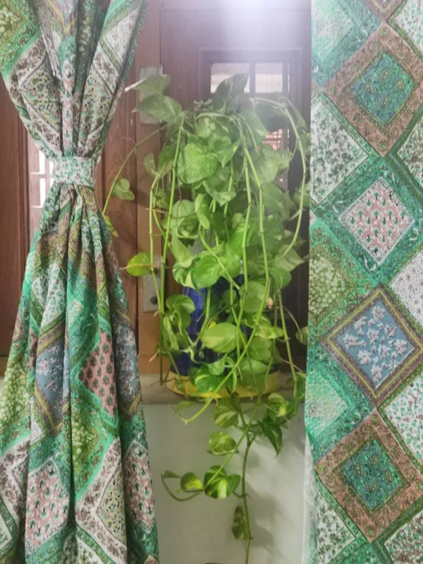 Moroccan_Tile_Cotton_Curtain_Set:_Bohemian_Semi_Sheer_Drapes