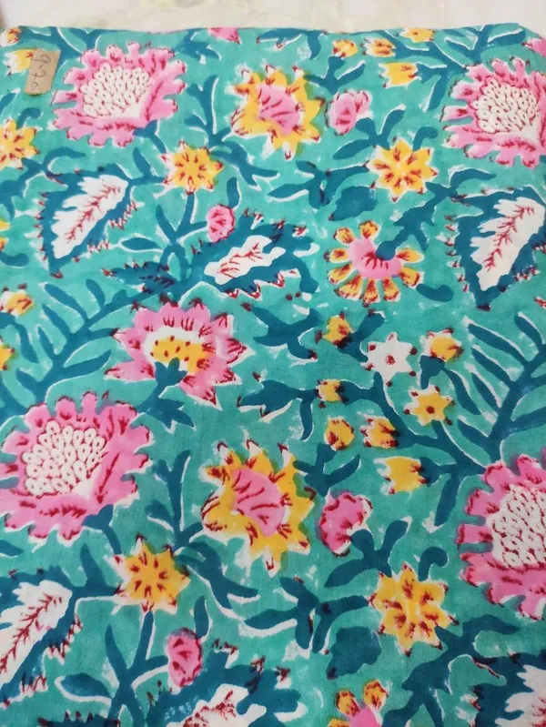 Floral_Mughal_Print_Cotton_Fabric:_Hand_Block_Design,_44_Inches_Wide