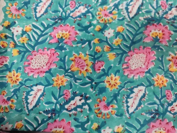 Floral_Mughal_Print_Cotton_Fabric:_Hand_Block_Design,_44_Inches_Wide