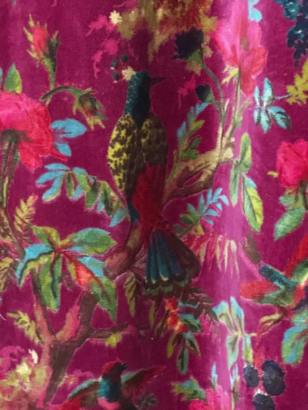 Vintage_Cotton_Velvet_Curtain:_Onion_Pink_Bird_Print_Boho_Drapes