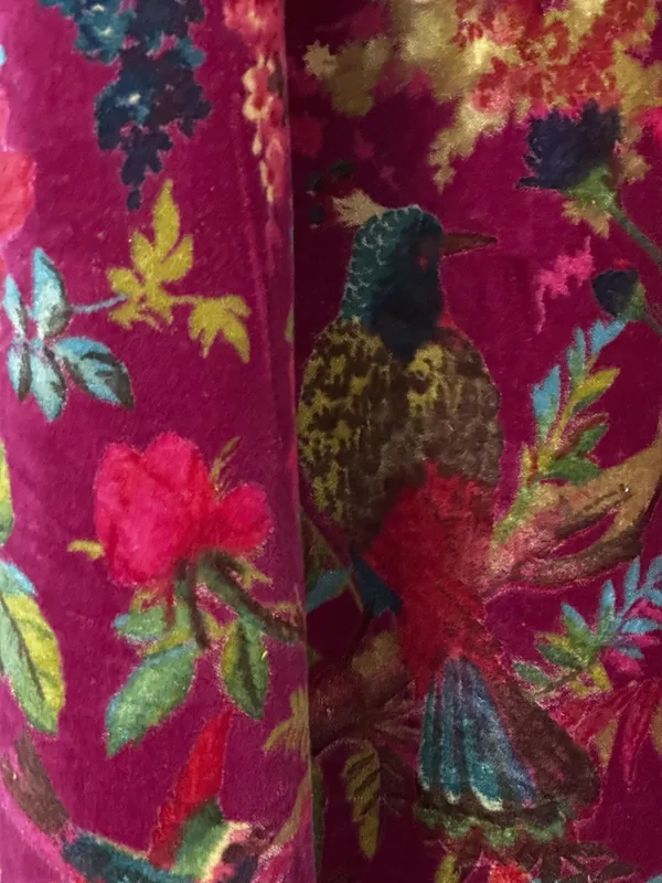 Vintage_Cotton_Velvet_Curtain:_Onion_Pink_Bird_Print_Boho_Drapes