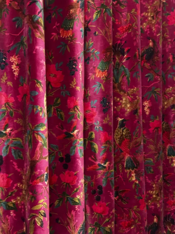 Vintage_Cotton_Velvet_Curtain:_Onion_Pink_Bird_Print_Boho_Drapes
