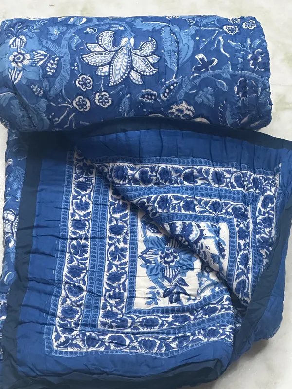 Hand_Block_Print_Cotton_Quilt:_Reversible_Indian_Artisan_Quilt