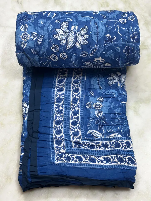 Hand_Block_Print_Cotton_Quilt:_Reversible_Indian_Artisan_Quilt