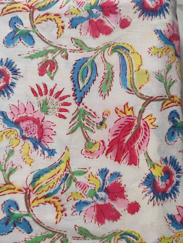 Hand_Block_Printed_Cotton_Fabric:_Mughal_Floral_Print,_44_Inches_Wide