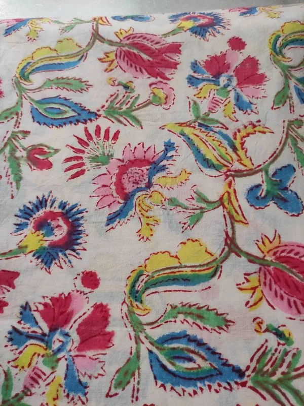 Hand_Block_Printed_Cotton_Fabric:_Mughal_Floral_Print,_44_Inches_Wide
