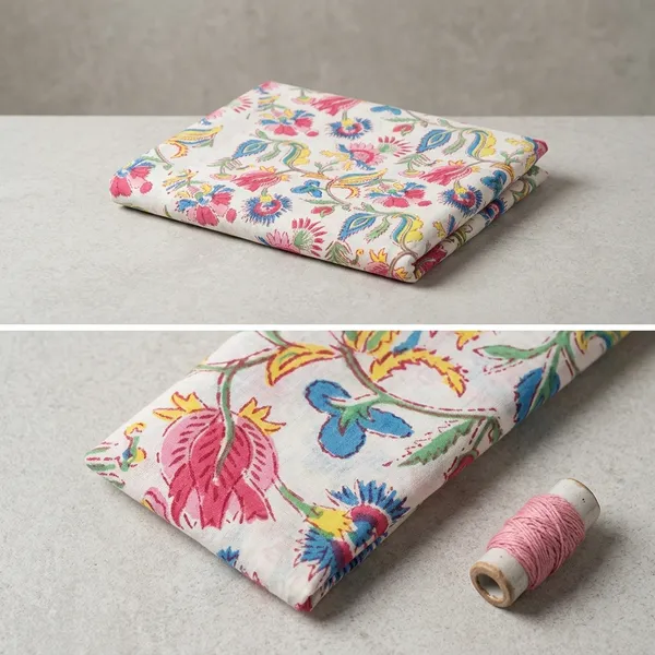 Hand_Block_Printed_Cotton_Fabric:_Mughal_Floral_Print,_44_Inches_Wide