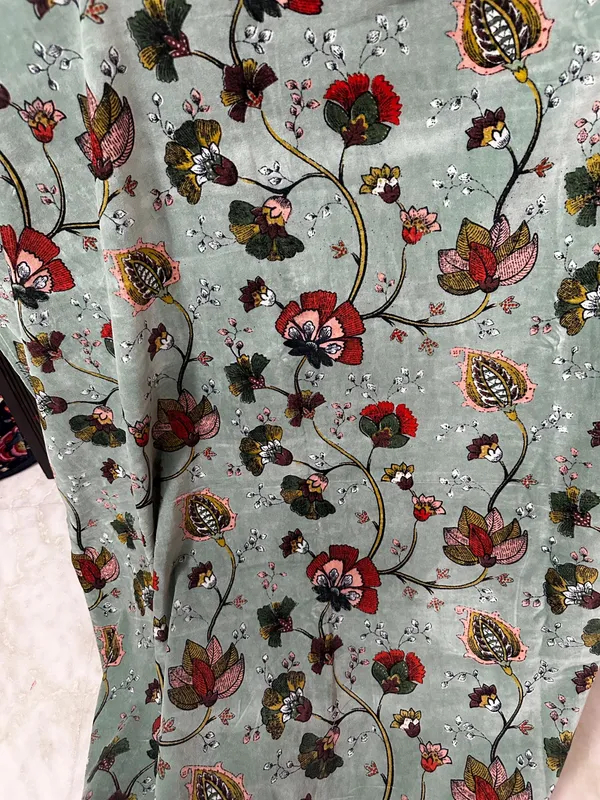 Floral_Print_Velvet_Curtain:_Light_Mint_Green/_See_Green_,_Custom_Size_Available