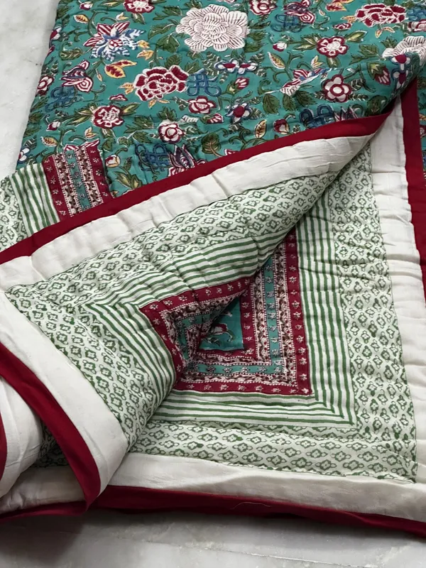 Hand_Block_Print_Cotton_Quilt:_Reversible_Indian_Artisan_Quilt