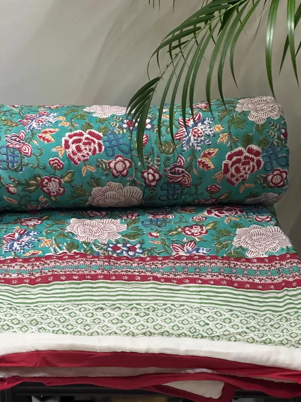 Hand_Block_Print_Cotton_Quilt:_Reversible_Indian_Artisan_Quilt
