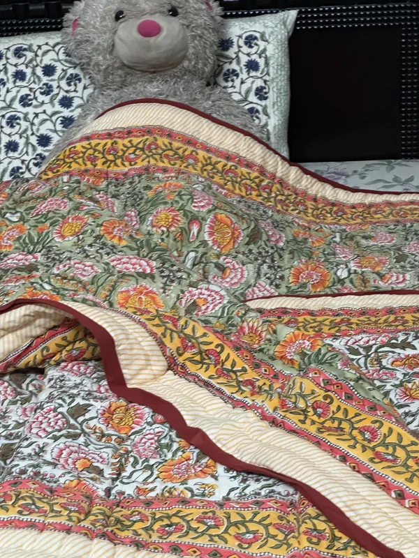 Hand_Block_Print_Cotton_Quilt:_Reversible_Indian_Artisan_Quilt