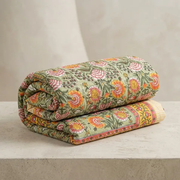 Hand_Block_Print_Cotton_Quilt:_Reversible_Indian_Artisan_Quilt