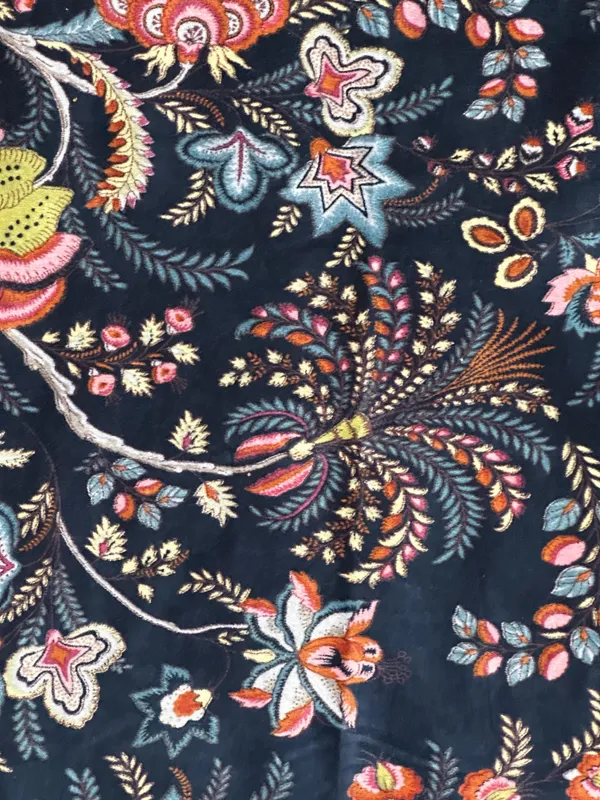 Floral_Cotton_Velvet_Curtain:_Ultra_Blue_Boho_Drapes