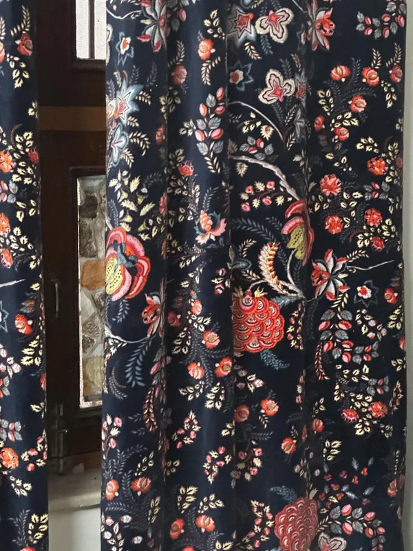 Floral_Cotton_Velvet_Curtain:_Ultra_Blue_Boho_Drapes
