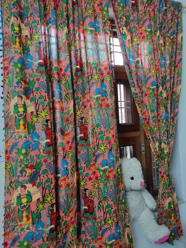 Frida_Kahlo_Cotton_Curtain_(Set_Of_Two)_-_Boho_Pom_Pom_Lace