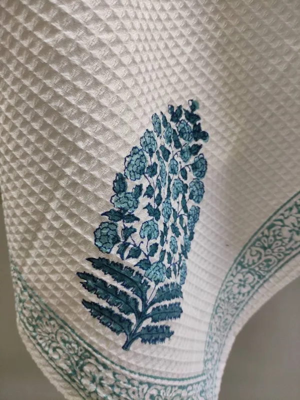 Waffle_Hand_Block_Print_Organic_Cotton_Towel_Set:_Bath_&_Hand_Towels