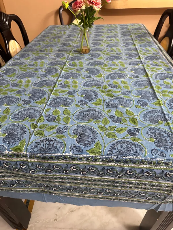 Indian_Floral_Print_Tablecloth:_Hand_Block_Cotton_Table_Cover_(60X90)
