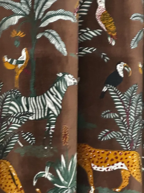 Velvet_Forest_Print_Curtain:_Chocolate_Brown_Boho_Drapes_-_Custom_Size