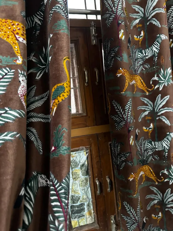 Velvet_Forest_Print_Curtain:_Chocolate_Brown_Boho_Drapes_-_Custom_Size