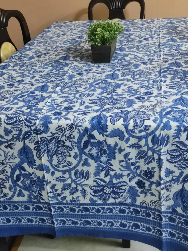 Hand_Block_Print_Tablecloth:_Floral_Indian_Decor,_Rectangle_Dining_Cloth