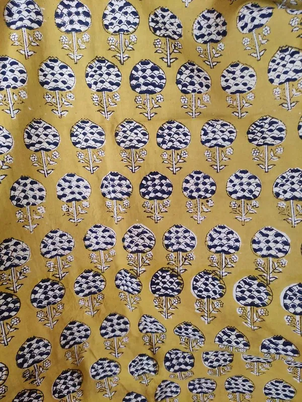 Mustard_Yellow_Hand_Block_Print_Cotton_Fabric