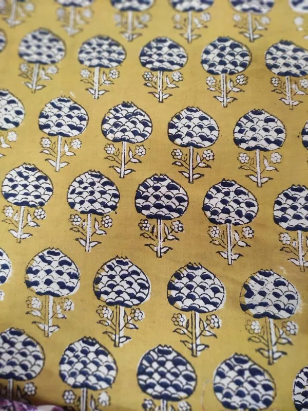 Mustard_Yellow_Hand_Block_Print_Cotton_Fabric